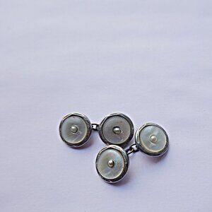 Pearl Chain Cufflinks Art Deco Mother of Pearl